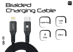 Quick QB-111 punutud laadimis- ja andmekabel USB-C kuni Lightning 1,5 m
