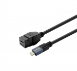 Vivolink Keystone Black USB-C female to USB-C male 1m