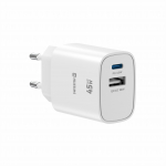 Swissten Edge GaN reisiadapter GaN USB-C PD 45W + USB-A 18W QC