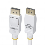 StarTech.com 6ft (1.8m) VESA sertifitseeritud valge DisplayPort 1.2 kaabel, 4K 60Hz, 21.6Gbps, lkkemisega DP hikud, DP 1.2 DisplayPort kaabel, DP monitoorikond, M/M