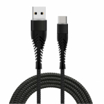 Fusion Accessories Fishbone USB-A to USB-C 30W / 3A / 1.5m kaabel. Must