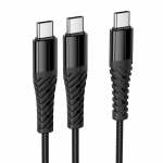 Kaabel 2in1 USB-C USB-C+C Hoco 1 m X123 must