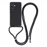 Hurtel Samsung Galaxy A57 5G Case with Fiber Lining and Crossbody Strap - Black