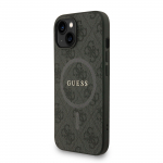 GUESS Nahast PU 4G Vrvilise Rnga Rihmaga MagSafe Kate iPhone'i 15 jaoks / Must