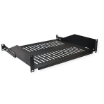 Value 19"-fikseeritud rihn, 485 x 400 mm, 2UH, maks. 25 kg, must