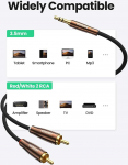 UGREEN 80845 AV170 2x RCA kaabel (Cinch) 3,5mm