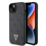 GUESS Nahast 4G Diamond Triangle Tagasi Kate Apple iPhone 15 jaoks