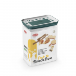 Rectangular hermetic container for pet food storage 2.2L 10x15.5x19.5cm white|green