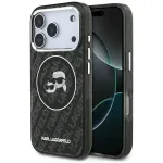 Karl Lagerfeld IML Glitter Karl AND Choupette Heads Logo phone case with MagSafe support for iPhone 17 Pro black
