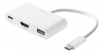 Deltaco USB-C HDMI 23 laptop dock/port replicator Wired USB 3.2 Gen 1 (3.1 Gen 1) Type-C Valge