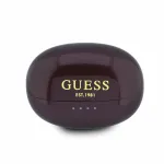 GUESS Metallikujulise lppviimistlusega klassikaline logo OWS juhtmevabad krvaklappid Burgundy
