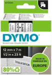 DYMO D1-teibi 12 mm x 7 m, mustvalgel taustal (S0720530)
