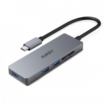 AUKEY CB-C63 alumiiniumist HUB USB-C Ultra Slim 4i