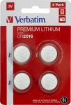 Verbatim Premium Lithium CR2016 Blister 4 tk