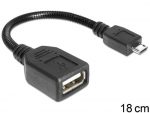 Delock USB micro-B - USB 2.0-A, 0,18 m USB kaabel Micro-USB B USB A Must