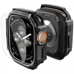 Spigen Etui Rugged Armor AND Tempered Glass Apple Watch Ultra 1 / 2 / 3 (49mm) jaoks, must