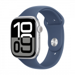 Watch Apple Watch Series 10 GPS 46mm Silver Aluminium Case with Sport Band S/M - Denim