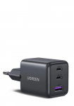 UGREEN 30W 3-port GaN II kiire seinlaadija, USB-A ja 2 x USB-C, must