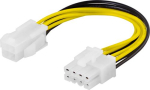 Deltaco SSI-44 toitejuhe Kollane 0,1 m PCI-E (8-pinniline) ATX (4-pinniline)