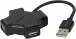 Deltaco USB-A keskus, 4x USB-A, 480 Mbps, must (UH-737)