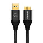 USAMS Kabel, punutud U19 USB 3.0 microUSB B vlishardiku jaoks 2m must SJ273USB01 (US-SJ273)