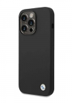 BMW Kvakate silikoonist metallist logo must, Apple iPhone 14 Pro jaoks, BMHCP14LSILBK