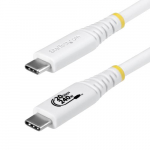 StarTech.com 2m (6ft) USB4 kaabel, 20Gbps, USB-IF sertifitseeritud USB-C kaabel, 240W PD EPR, 4K 120Hz DP 1.4, TPE isolatsioon, valge USB-C juhtme
