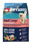 Dry food for dogs - Ontario Dog Adult Large Fish and Rice, 2.25 kg