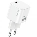 USAMS JO sarja CC260 20W USB-C vrgulaadija + USB-C/Liikumisvalgus kaabel 1m valge