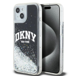 DKNY DKHCP14SLBNAEK iPhone 14 / 15 / 13 6.1" tarny/must hardcase Liquid Glitter Big Logo