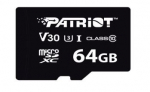 PATRIOT MicroSDHC kaart 64GB VX V30 C10 UHS-I U3
