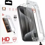 TEL PROTECT Puhtas ja lihtsas paigaldatavas tisliimitud 6D tempereeritud klaas iPhone 16 jaoks, must - 2 tk