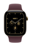 APPLE Watch Series 12 GPS + Cellular Radiant Gold Titanium, Burgundy Sport Band, M/L, 42mm