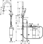 Hansgrohe Aqittura M91 FilterSystem 210 1jet Pull-Out Spoul Chrome + sBox