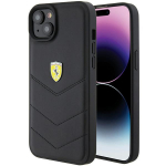 FERRARI FEHCP15MRDUK iPhone 15 Plus / 14 Plus 6.7" tarna/must kvakott Tepitud metallist logo