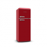ETA | Refrigerator | ETA253490030E Storio retro | Energy efficiency class E | Free standing | Double Door | Height 148.2 cm | Fridge net capacity 170 L | Freezer net capacity 45 L | 44 dB | Red