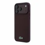 Lacoste PVC Iconic Petit Pique Metal Logo MagSafe-kinnitusel korpus iPhone 18 Pro telefonile, vrv Burgundy