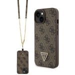 GUESS GUHCP15MP4TDSCPW iPhone 15 Plus / 14 Plus 6.7" brzowy/pruun hardcase Crossbody 4G Metal Logo