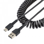 StarTech.com 1 meetrine USB-A-st C-ks laadimiskaabel, spiraalne, vastupidav, kiire laadimine