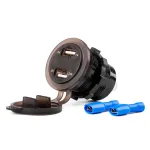 Amio Veekindel telefonilaadija digitaalse voltmetriga 2xUSB 12/24V MOD-06
