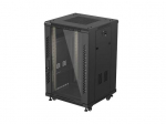 LANBERG 19-inch 18U floor-standing rack cabinet, 600x600, perforated door, LCD (flat-pack), black