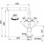Faucet for washing machine Franke Actice Plus chrome/graphite 115.0373.890