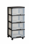Curver Drawer system with 4 drawers 20L Drawer System 37x39x80 5cm black/transparent 0806771146