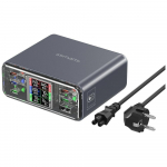 4smarts Ladetavastaja Desk Charger Lucid GaN DIY 360W 5xUSB-C 1xUSB-A hallTranslation: Charging station Desk Charger Lucid GaN DIY 360W 5xUSB-C 1xUSB-A gray