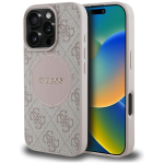 GUESS Etui 4G Circle Classic Logo MagSafe iPhone'i 16 Pro Max jaoks, roosa