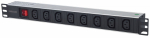 Intellinet pDU 1U toodab listwa, mis on meldud 19" racki, mis sisaldab vljundit