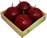 PROVENCE Candles Ball Dark Red 4pcs 5.5x5.5x5.5cm