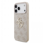 GUESS PU 4G Metallist Logo Rihm Kate iPhone'i 17 Pro Max jaoks / Roosa