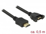 Delock 85463 HDMI kaabel 0,5 m HDMI A-tp (Standard) Must