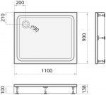 Paa Largo 1100x900 mm stone mass White